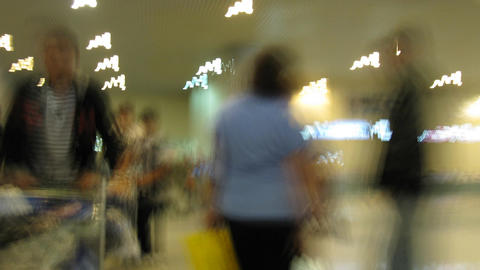 crowd in airport time lapse