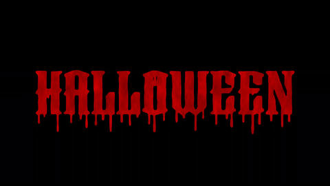 Animated video of red blood dripping from the word “HALLOWEEN” (with Alpha channel)