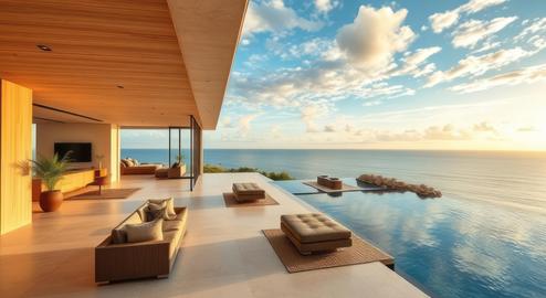 Luxury vacation home premium materials and finishes large open floor plan oceanfront location bright