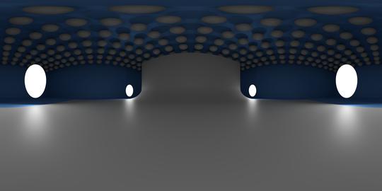 VR 360 studio panorama with reflections. Animation 3D hdri