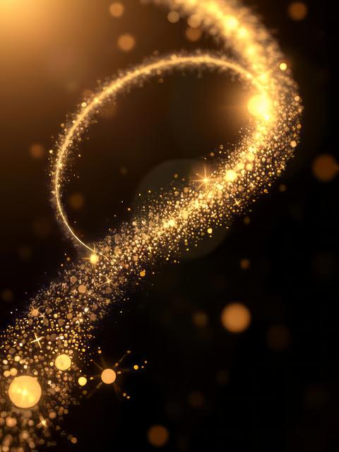 Modern illustration of magic power effect fairy trail glitter dust swirl shiny avatar frame and