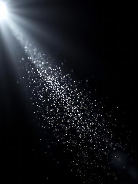 White light beam and particles on black background glitter dust particle Ultra realistic technique