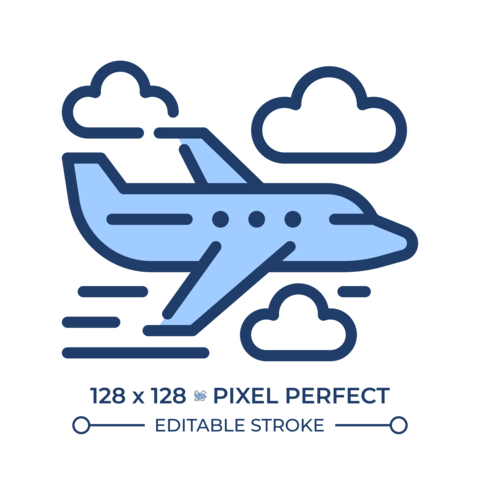 Passenger plane RGB color icon