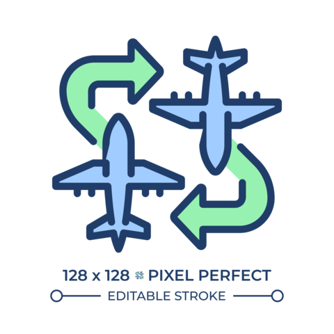 Charter flight RGB color icon