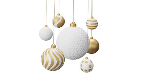 Golf Sport Christmas card video 4k animation. Merry Christmas sport greeting