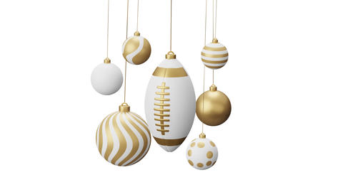 Rugby Sport Christmas card video 4k animation. Merry Christmas sport greeting