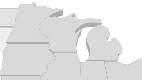 Alabama State video animation. Animated USA map, gray map on a white background