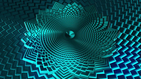 Abstract Blue And Teal Geometric Pattern Design With 3D Shapes