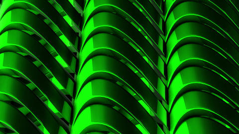 Abstract Green Curved Lines Pattern Shiny Metallic 3D Design