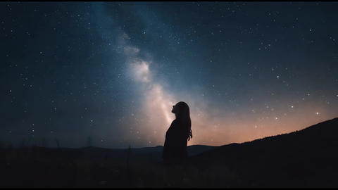 A Serene Moment Gazing at the Starry Sky