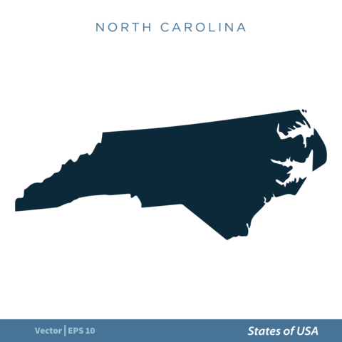 North Carolina - States of US Map Icon Vector Template Illustration Design. Vector EPS 10
