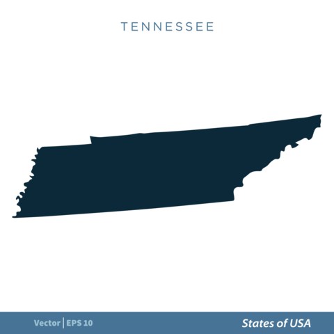 Tennessee - States of US Map Icon Vector Template Illustration Design. Vector EPS 10