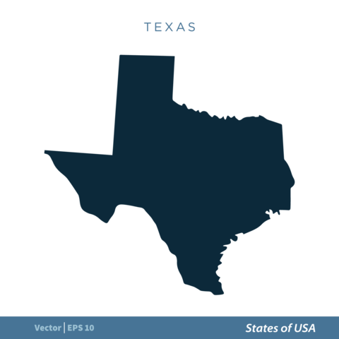 Texas - States of US Map Icon Vector Template Illustration Design. Vector EPS 10