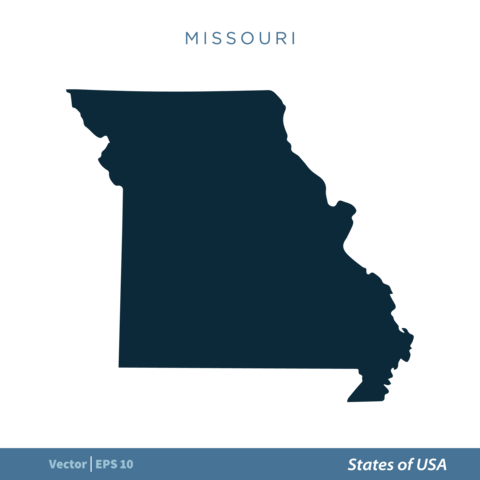 Missouri - States of US Map Icon Vector Template Illustration Design. Vector EPS 10