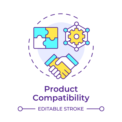 Product compatibility multi color concept icon