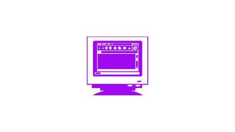 Notebook computer shape icon purple colo 애니메이션 GIF 41337482 ...