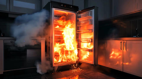 Incident of a refrigerator fire that occurred in a moder GIF ...