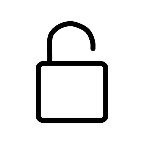 Unlocked Padlock icon in doodle hand drawing style