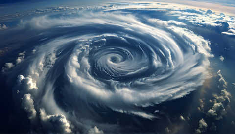 Typhoon Hurricane Cyclone Storm Eye and Clouds Natural Disaster Stormy Weather Monsoon Atmosphere