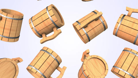 Wooden Mugs Falling on a Light Background. Vint Animated GIF 40541674 ...