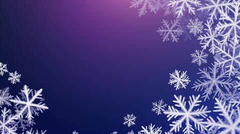 Snowflakes gently falling on a serene twilight background creating a winter atmosphere in purple