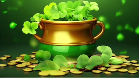 Traditional hat with green shamrock for celebration holiday st Patrick's