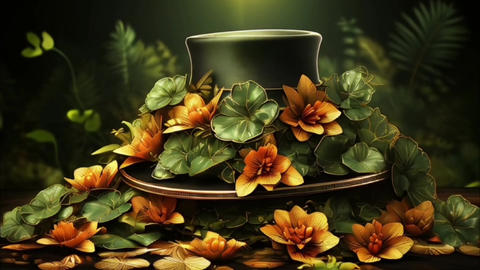 Traditional hat with green shamrock for celebration holiday st Patrick's