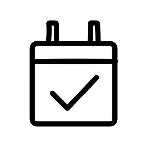 Calendar check doodle hand drawing outline style shake