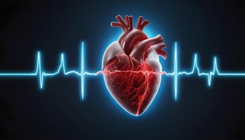 Heart model with ECG cardiogram pulse line Medical Cardio Organ EKG Hospital Cardiology Healthcare