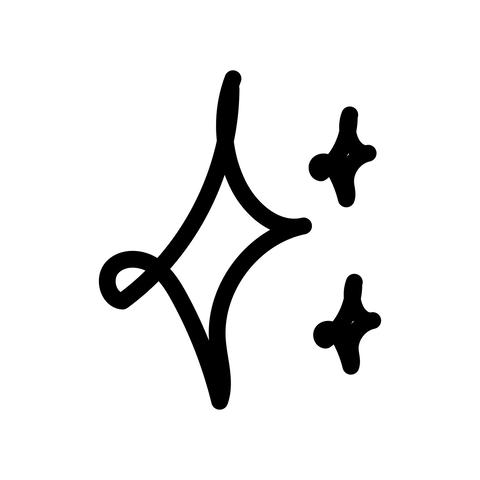 Sparkles Star Burst icon in doodle hand drawing style shake