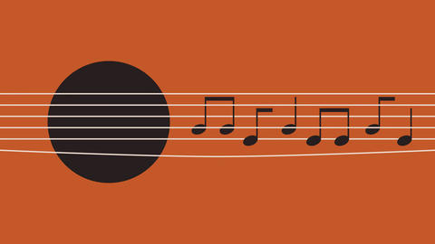 Moving notes on guitar strings