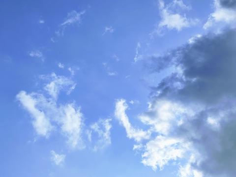 clear blue sky and white clouds