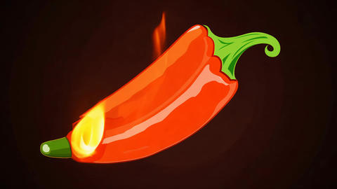 Cartoon Chili Peppers On Fire Cartoon Chili Pepper With Flames Stock