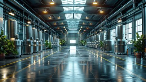 Sustainable food processing plant, organic products, clean facility