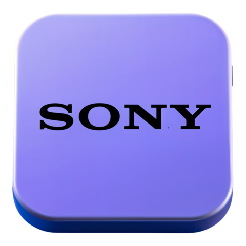 sony logo icon electronics brand technology corporation purple modern app button