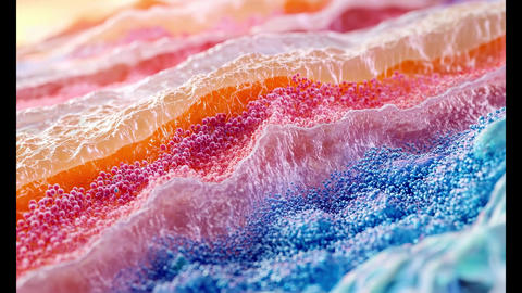 Vibrant Abstract Microscopic Landscape: Textured Colors in Detail