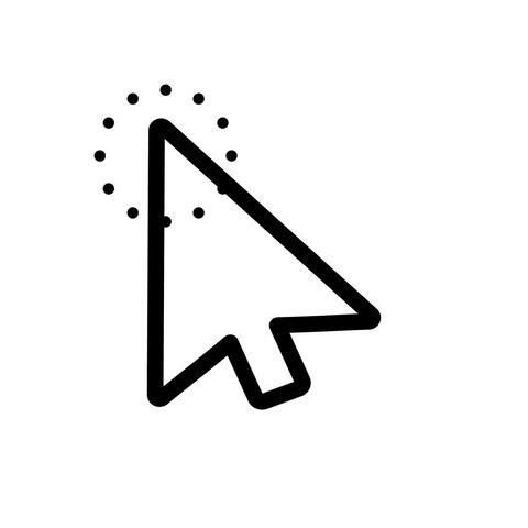 Outline mouse arrow cursor pointer single click tap