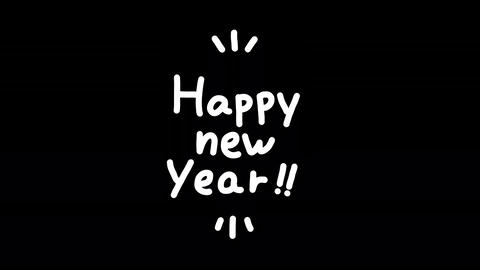 Happy New Year Simple handwritten text