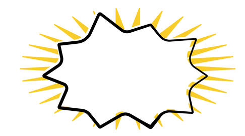 Shouting Speech Bubble Comic Balloons with star burst (blank)