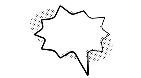 Shouting Speech Bubble Comic Balloons with halftone dots effects (blank)
