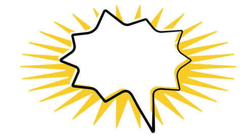 Shouting Speech Bubble Comic Balloons with star burst (blank)
