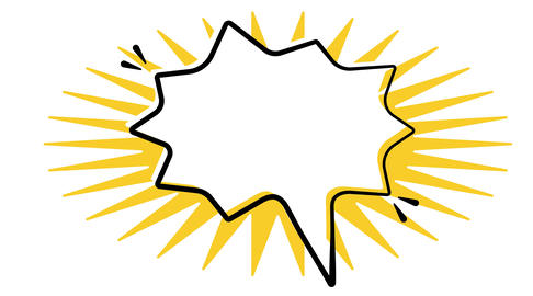 Shouting Speech Bubble Comic Balloons with star burst and highlight (blank)