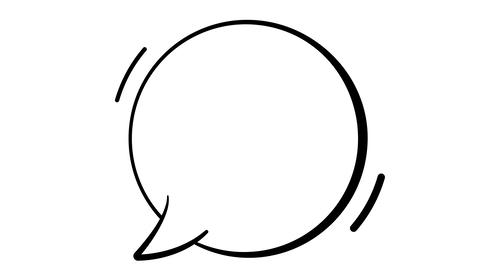 Round Speech Bubble Comic Balloons with highlight (blank)
