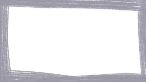灰色クレヨンの手書き落書きフレーム/白い背景/チョークアート/絵本スタ