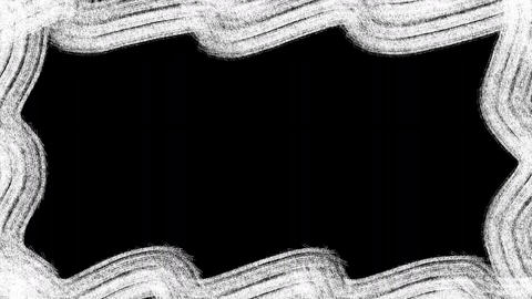 Gray Crayon Handwriting Wave Frame / Transparent Background / Chalk Art / Picture Book Style