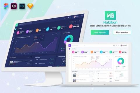 Real Estate Admin Dashboard UI KIT UI template 41956832 | MotionElements