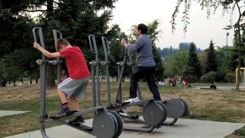 Exercising in the park