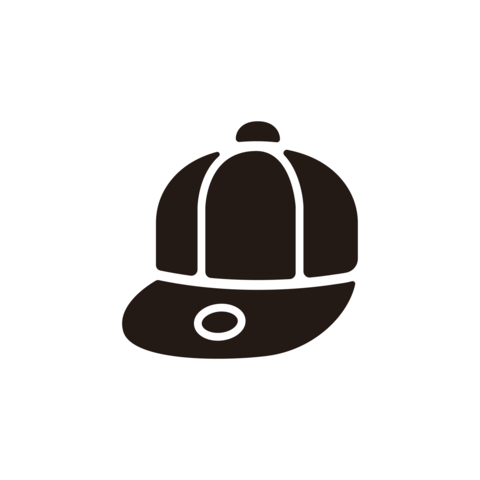 Baseball cap icon.Flat silhouette version