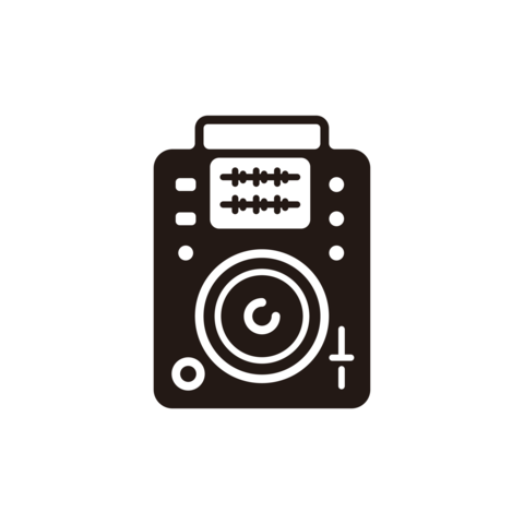 CDJ icon.Flat silhouette version