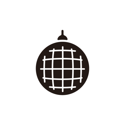 Disco ball icon.Flat silhouette version